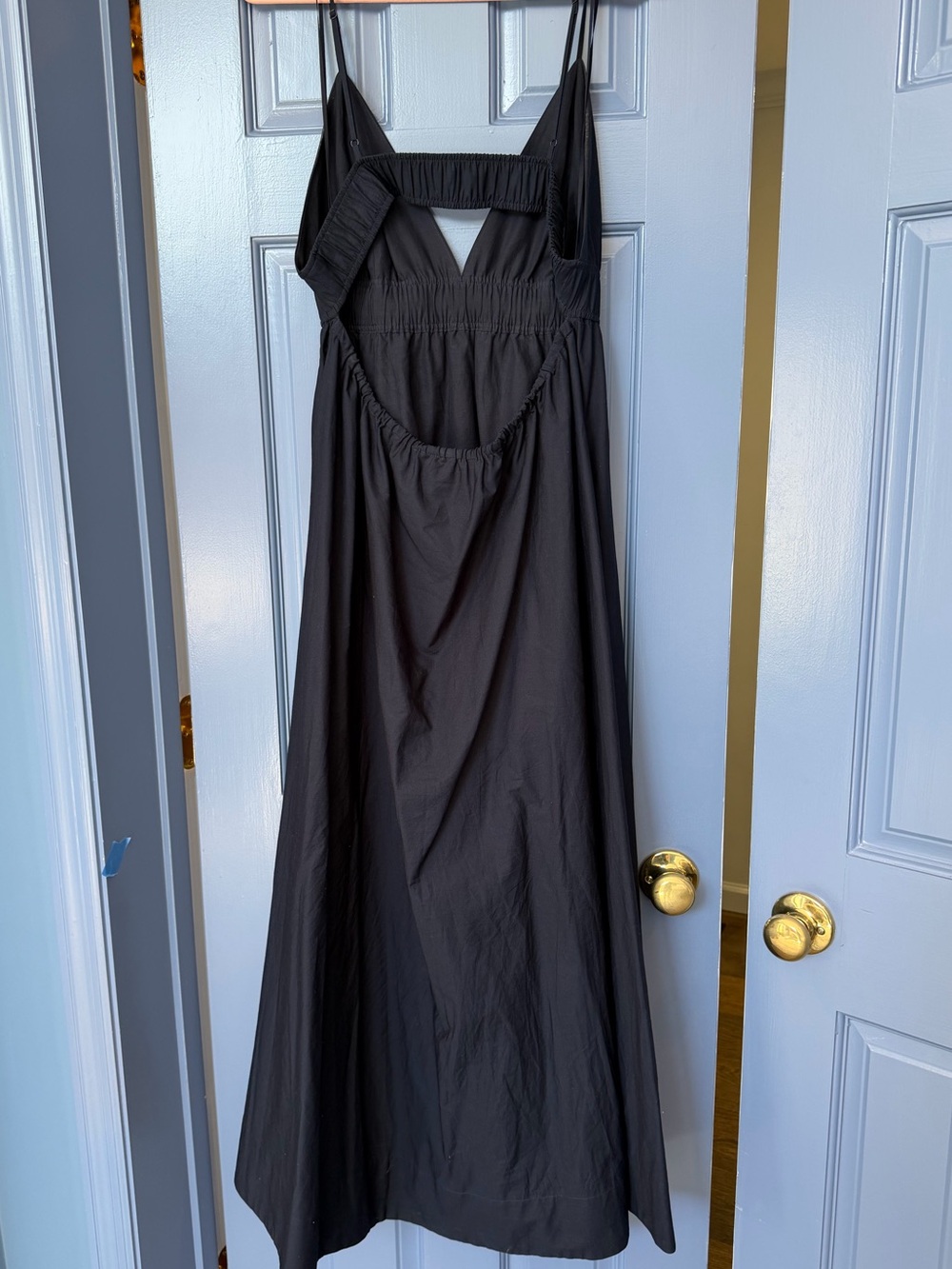 Aritzia Babaton Encourage Poplin Maxi Dress Navy Blue Size L - Picture 4 of 8